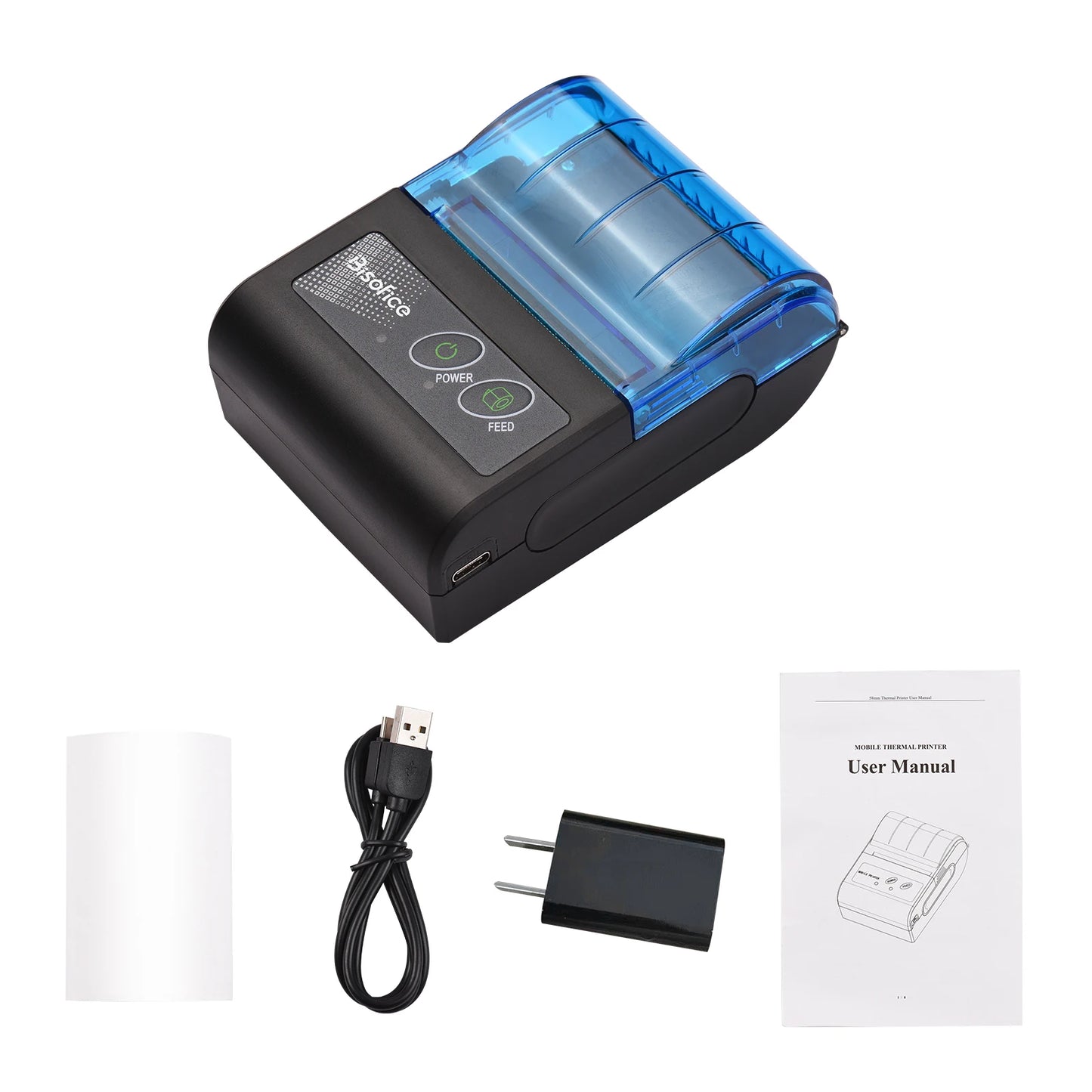 Portable Mini Thermal Printer – 2-Inch Wireless USB Receipt and Ticket Printer with 58mm Paper for Android OS