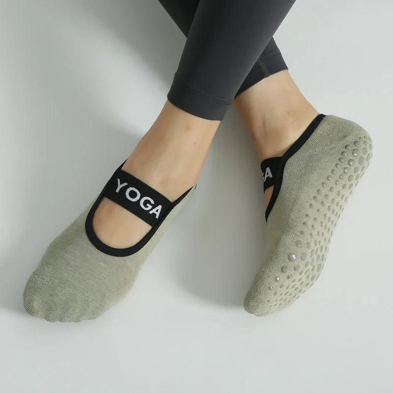 🧘‍♀️ Breathable Non-Slip Yoga & Pilates Socks for Women – Cotton, Backless, Silicone Grip – Ideal for Fitness, Ballet, Dance, Barre & Home Workouts