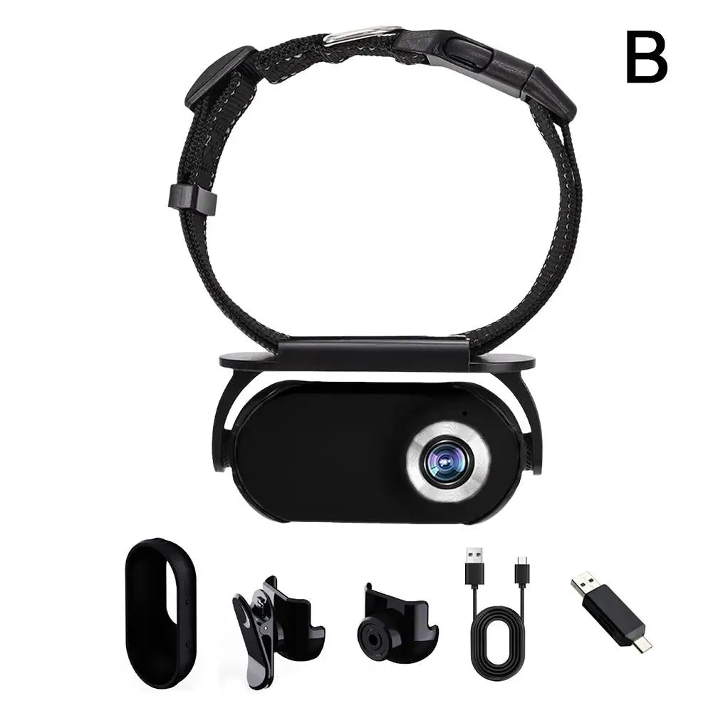 Pet Collar Camera: No WiFi Needed, 170° Wide-Angle Lens, Mini Action Camera for Outdoor Adventures & Real-Time Video Tracking