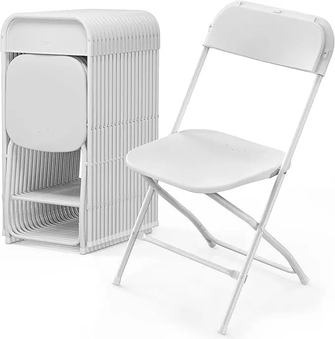 Plastic Folding Chair – Stackable Indoor/Outdoor Commercial Seat with Steel Frame & 350lb Capacity