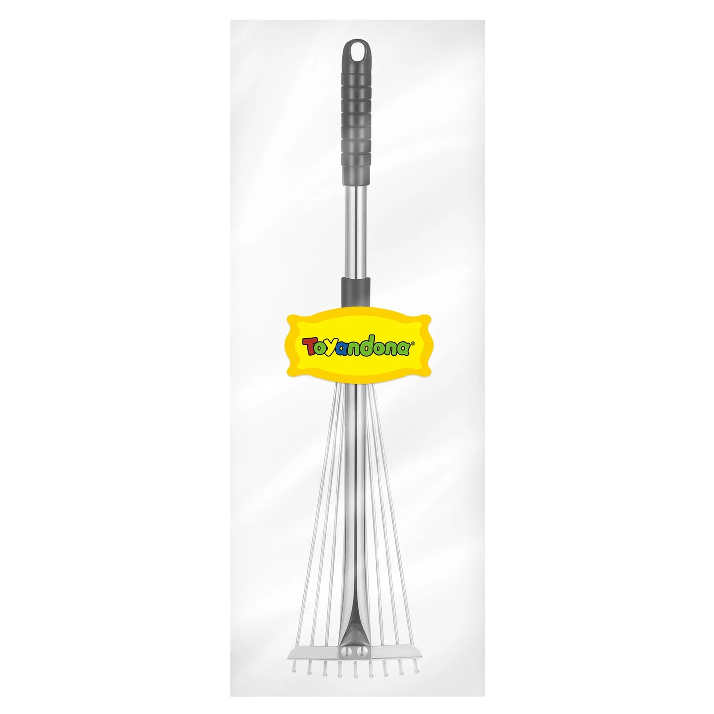 TOYANDONA Telescopic Metal Rake: Adjustable Retractable Gardening Tool for Leaves on Lawn and Yard