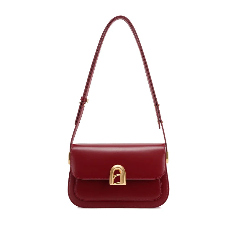 2024 Luxury Leather Crossbody Shoulder Bag – Elegant A-Line Handbag from the Exclusive Door Series for Women