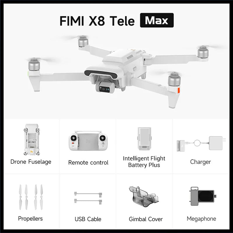 🚀 FIMI X8 TELE MAX Drone 2025 | 4K HDR 48MP Camera | 20KM Range | 3-Axis Gimbal | Professional GPS Quadcopter