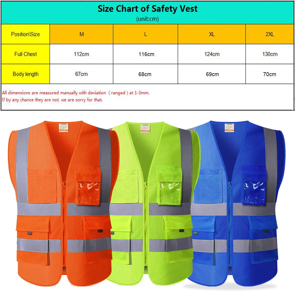 Reflective Safety Vest with Breathable Mesh – Ideal for Night Driving, Camping & Outdoor Activities