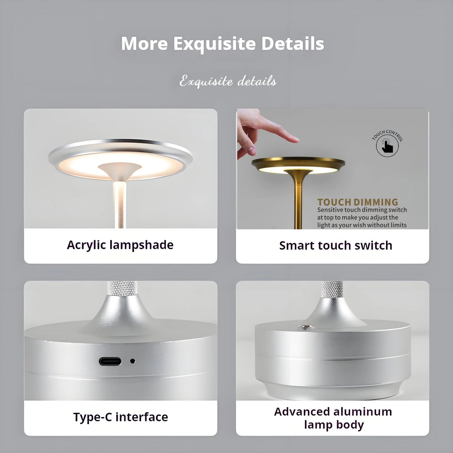 💡 2PCS Touch Sensor LED Table Lamps
Rechargeable | 3-Color Adjustable Light | Modern Bedside or Desk Use