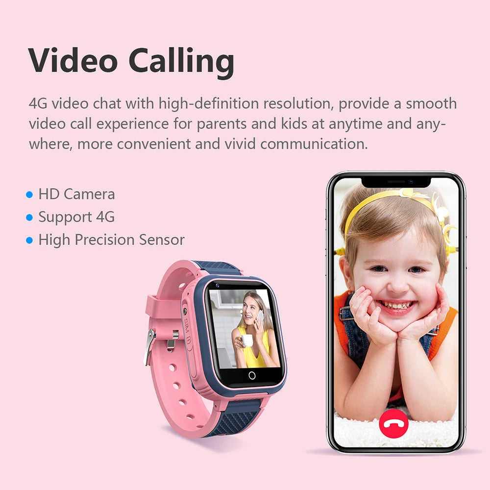 LT21 4G Kids Smart Watch – ROM 4G SIM, SOS, GPS WiFi Location Monitor, and Video Call Functionality for Boys and Girls