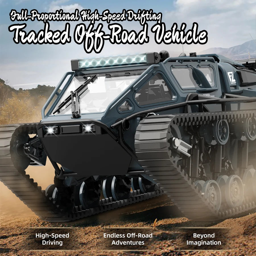 LED RC Tank Toy with Full-Scale Drift & Off-Road Control – Realistic Remote Vehicle for Kids