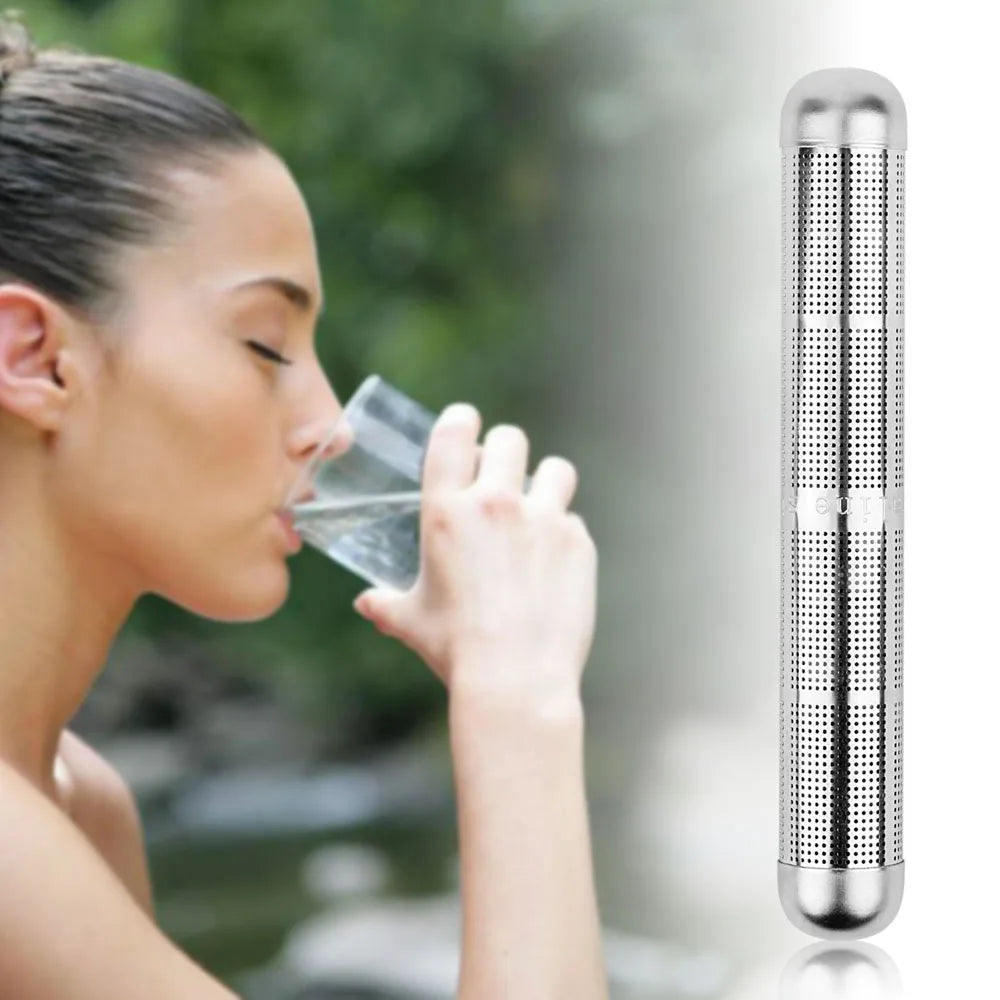 Portable Hydrogen Alkaline Water Stick: pH Balance Ionizer, Mineral Purifier, Stainless Steel Filter for Travel