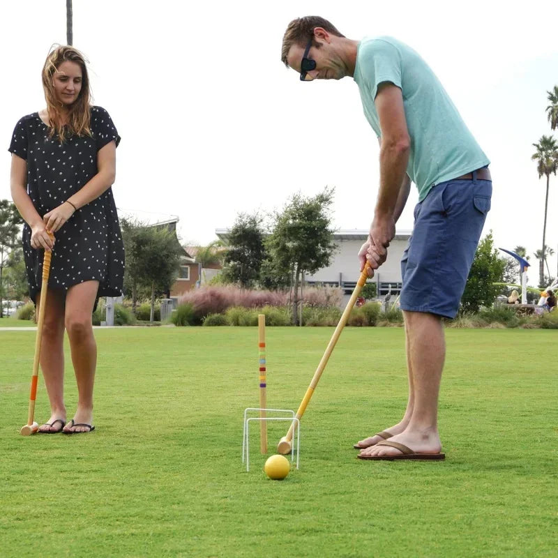 Complete 6-Player Croquet Set: 23 Pieces with Easy-to-Carry Case