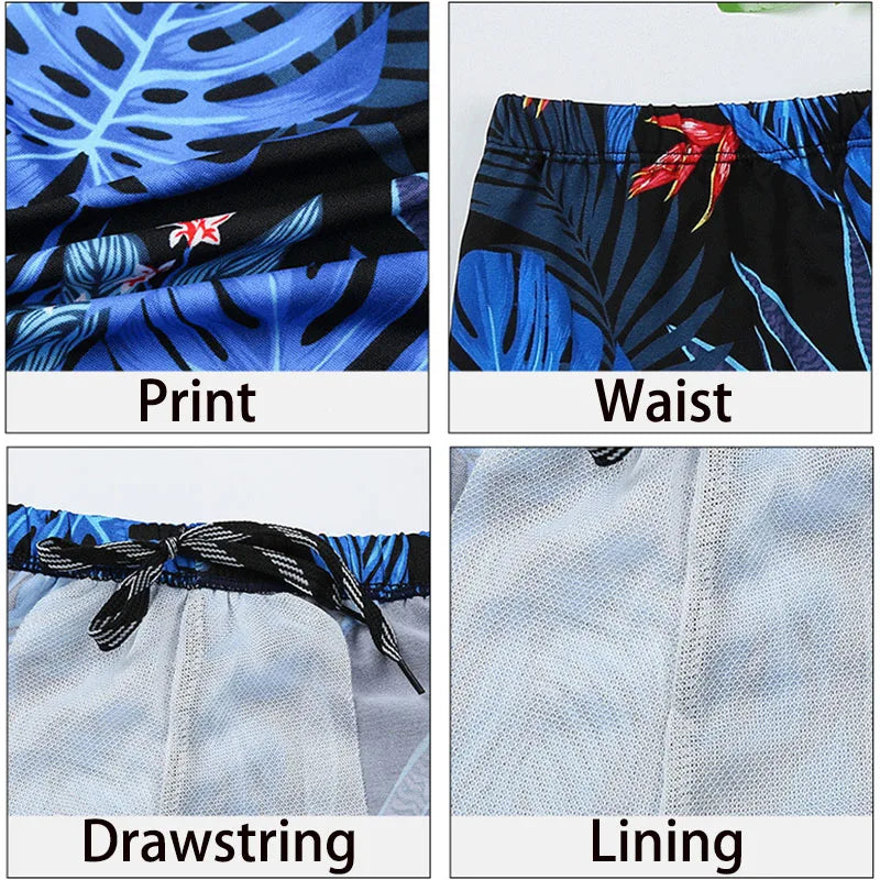 2024 Men's Breathable Waterproof Swim Shorts: Quick-Drying Drawstring Swim Trunks for Beach and Outdoor Activities