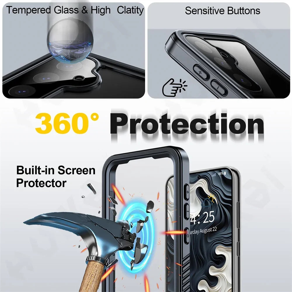 IP68 Waterproof Case for Samsung Galaxy S Series: Metal Aluminum Luxury Cover for Swimming and Outdoor Activities