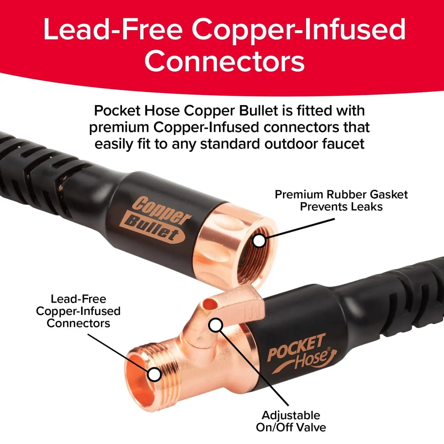 Copper Bullet Expandable Garden Hose - 100 FT, 650 PSI with 10-Pattern Thumb Spray Nozzle, As Seen on TV!