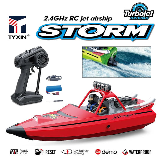 High-Speed RC Jet Boat with Turbojet Pump – TY725 Remote Control Boat with Low Battery Alert – Fast Racing Toy for Kids & Adults