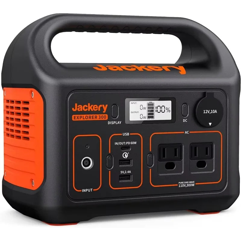 Jackery Portable Power Station Explorer 300 – 293Wh Backup Lithium Battery, Solar Generator (Solar Panel Optional), Compact & Efficient Power for Outdoors and Emergencies