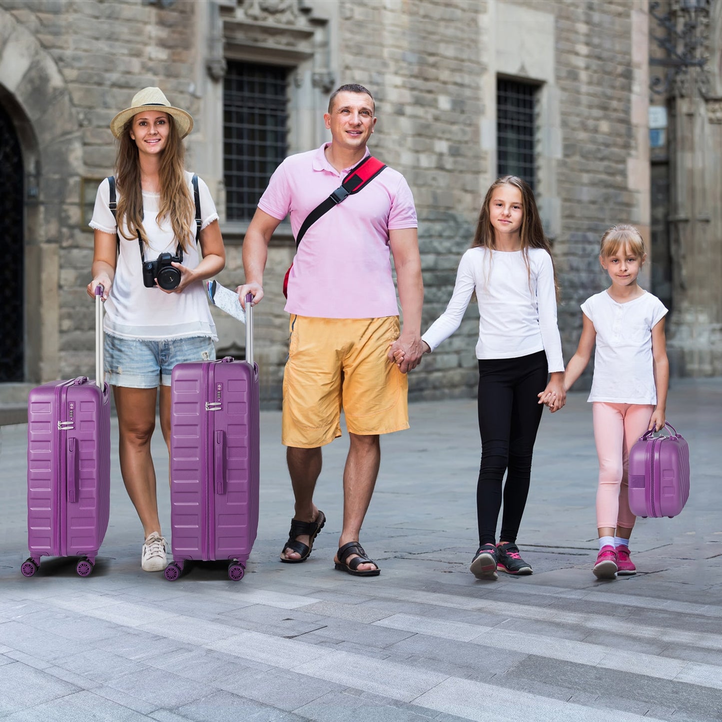 Travel in Style: 5-Piece Luggage Set with Cosmetic Suitcase, Portable Boarding Luggage, and 360-Degree Spinner Wheels