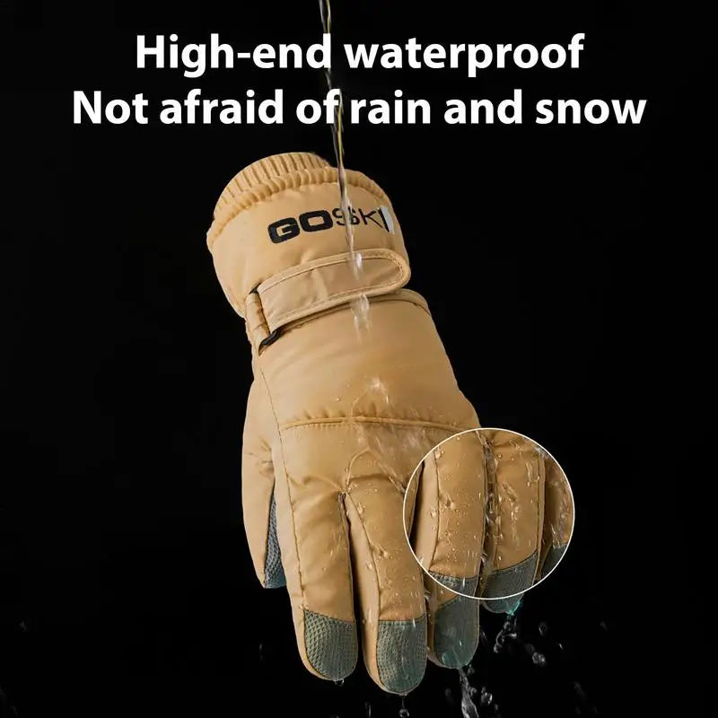 Unisex Waterproof Ski Gloves – -30 Degree Thermal Mittens with Touchscreen Capability for Snowboarding, Snowmobiling, and Motorcycling