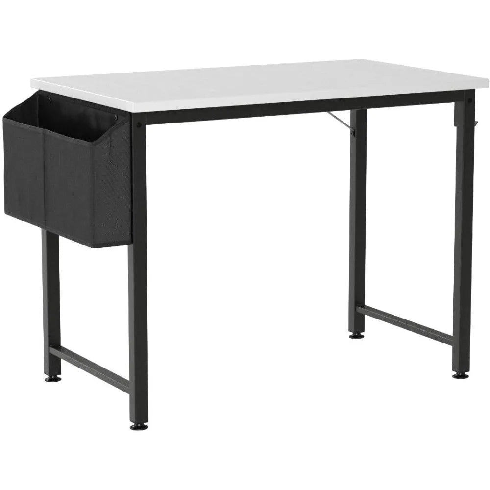 Small White Computer Desk: 31-Inch Modern Writing Table for Home Office and Small Spaces, Ideal for Student Study and Laptop Use