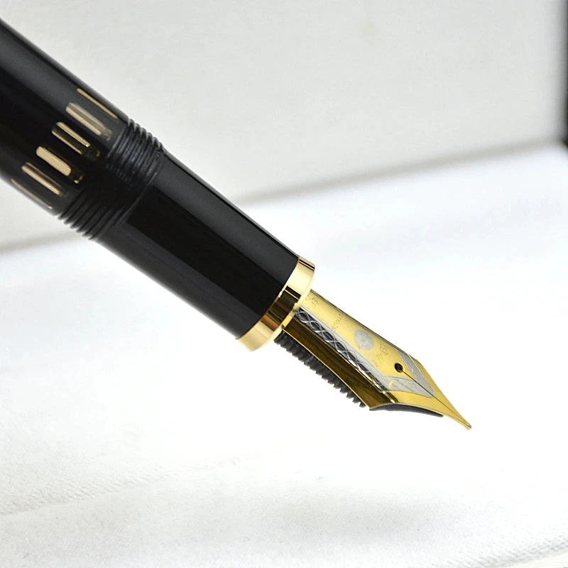 Piston-Filling Fountain Pen – Blue & Black Resin Body with EF/F Nib