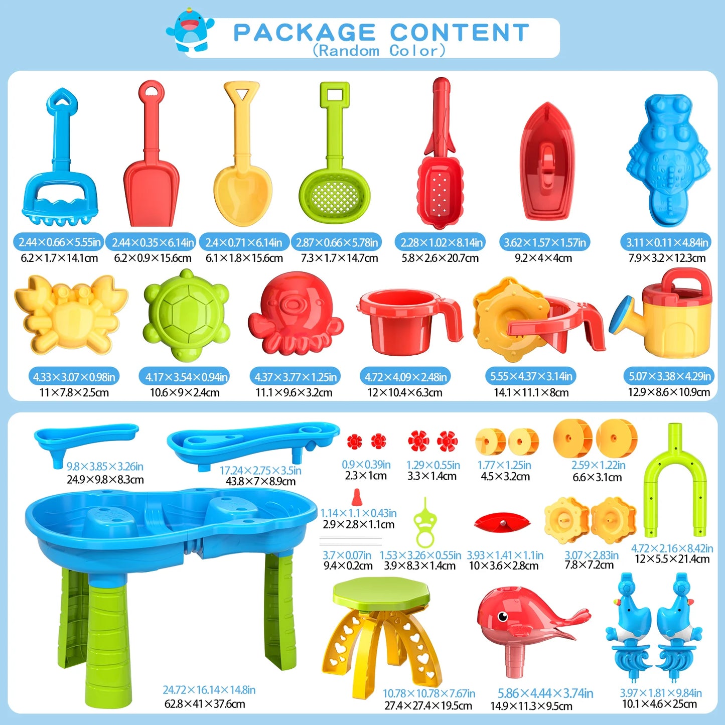 Children’s Sand & Water Play Table – Outdoor DIY Beach Toy Set for Kids Ages 3–5