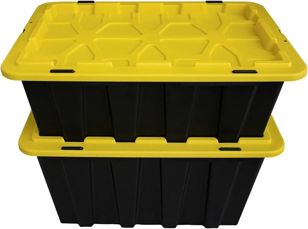 Organize with Ease: 17 Gallon Plastic Storage Bin Totes - Ultra Durable, Secure Latching Lids (4 PACK)