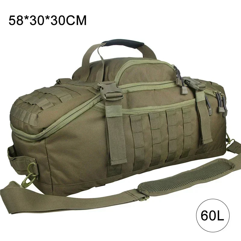 40L/60L/80L Large Capacity Waterproof Travel Bags - Men's Military Duffel Bag, Travel Tote, and Weekend Luggage