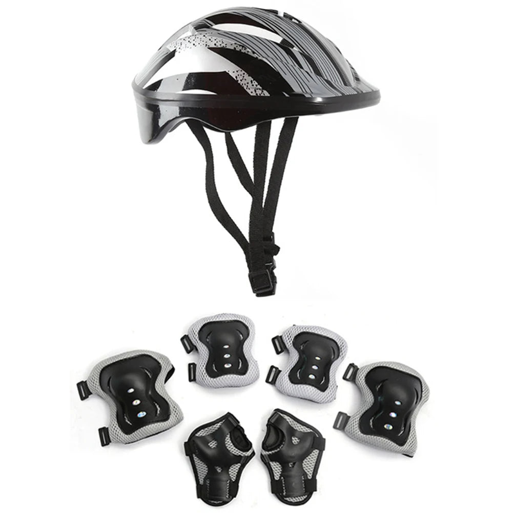 7-Piece Kids Bike Safety Gear Set – Helmet, Knee & Elbow Pads, Wrist Guards for Cycling, Skating & Outdoor Sports