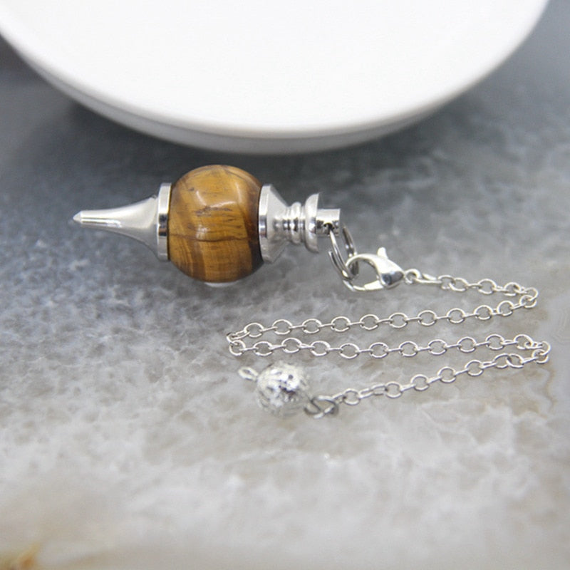 Natural Quartz Crystal Sphere Stone Pendant: Healing, Chakra Reiki Ball, Dowsing, and Spirit Gemstone Pendulum Necklace - A Meaningful Jewelry Gift