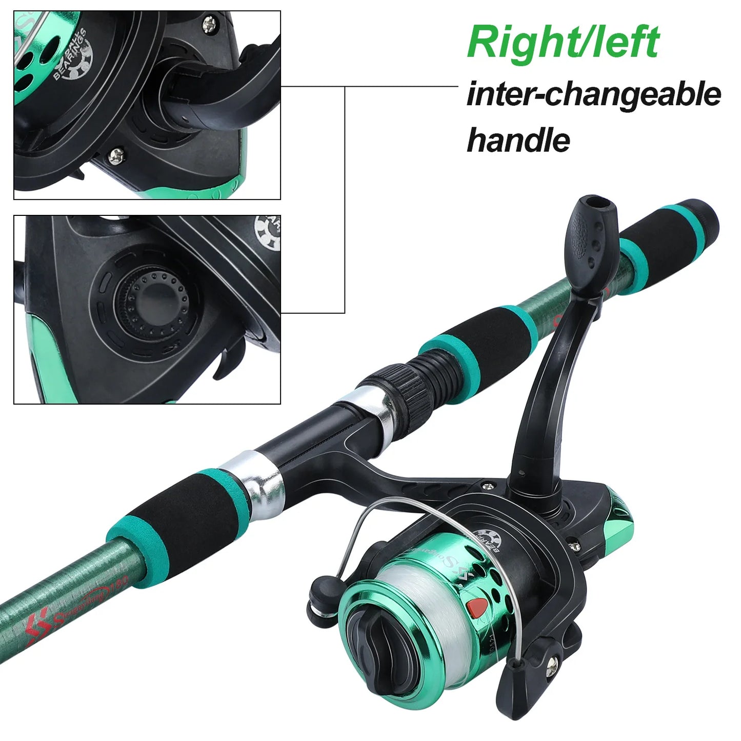 Sougayilang Telescopic Fishing Rod & Reel Combo: 1.8M Spinning Rod with 5.2:1 3BB Reel, 5kg Max Drag – Complete Fishing Kit!