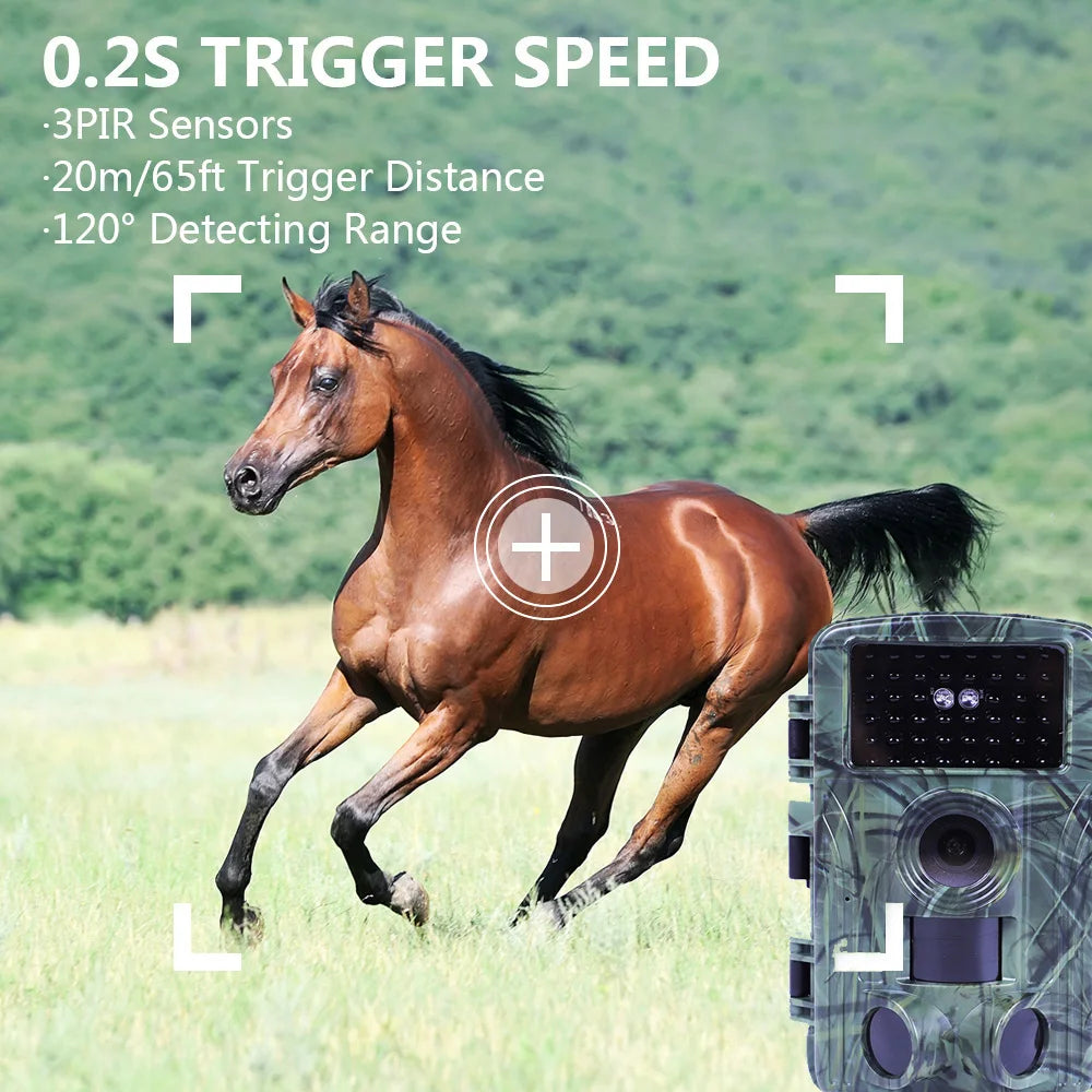 4K Wildlife Trail Camera – 60MP/30MP, WiFi Live Stream, Night Vision, Waterproof Outdoor Hunting & Photo Trap Cam