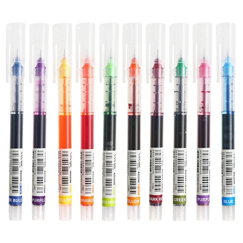 10-Piece Set of Smooth Needle-Tip Gel Pens – Vibrant, Precise, & Perfect for School or Office