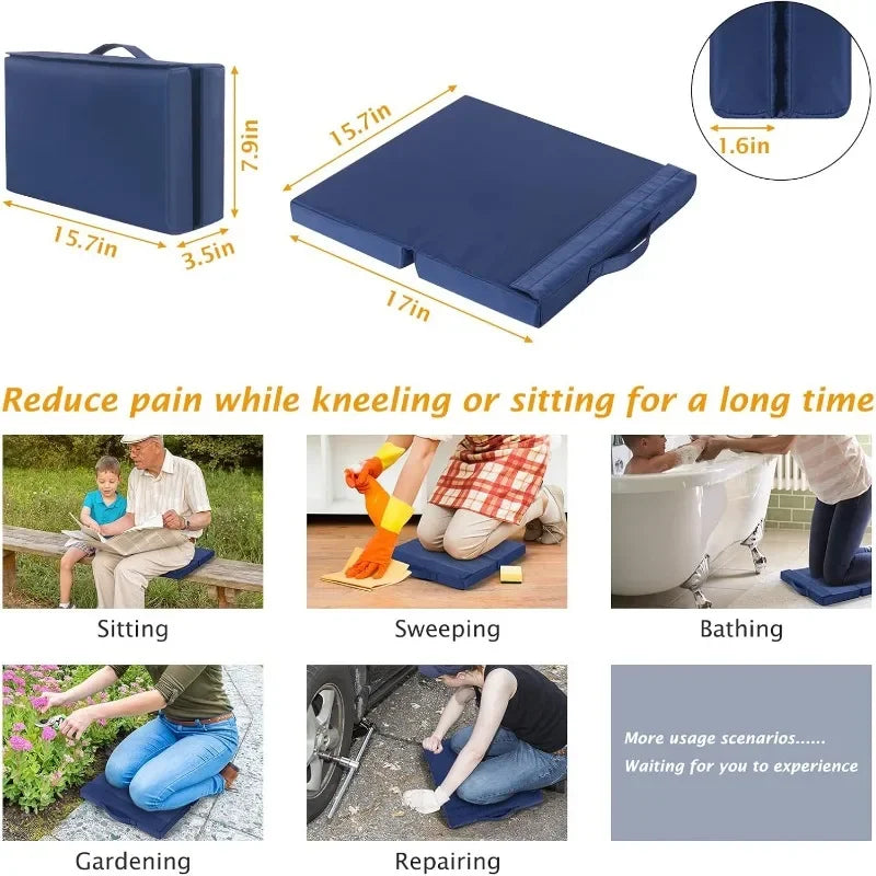 Heavy-Duty Garden Kneeler & Seat – Patented Foldable Bench with Extra-Thick Detachable Kneeling Pad
