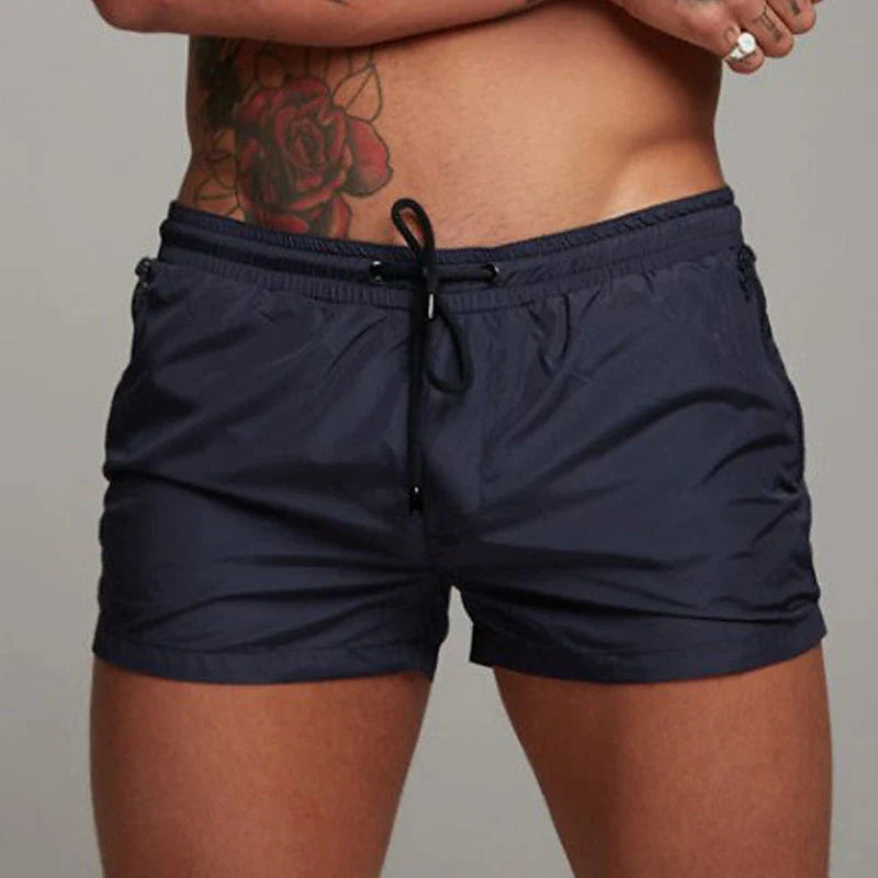 Stay Cool & Ready: Quick-Dry Swim Trunks with Zipper Pockets for All-Day Comfort