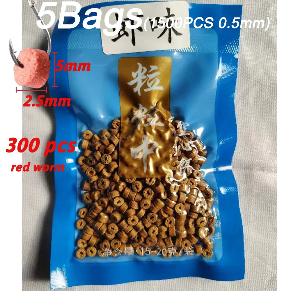 5-Pack Fish Attractant Bait – Hollow Granular Lure with Strong Scent for Carp & Soft Bait Hook Fishing