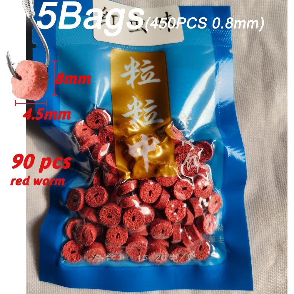 5-Pack Fish Attractant Bait – Hollow Granular Lure with Strong Scent for Carp & Soft Bait Hook Fishing