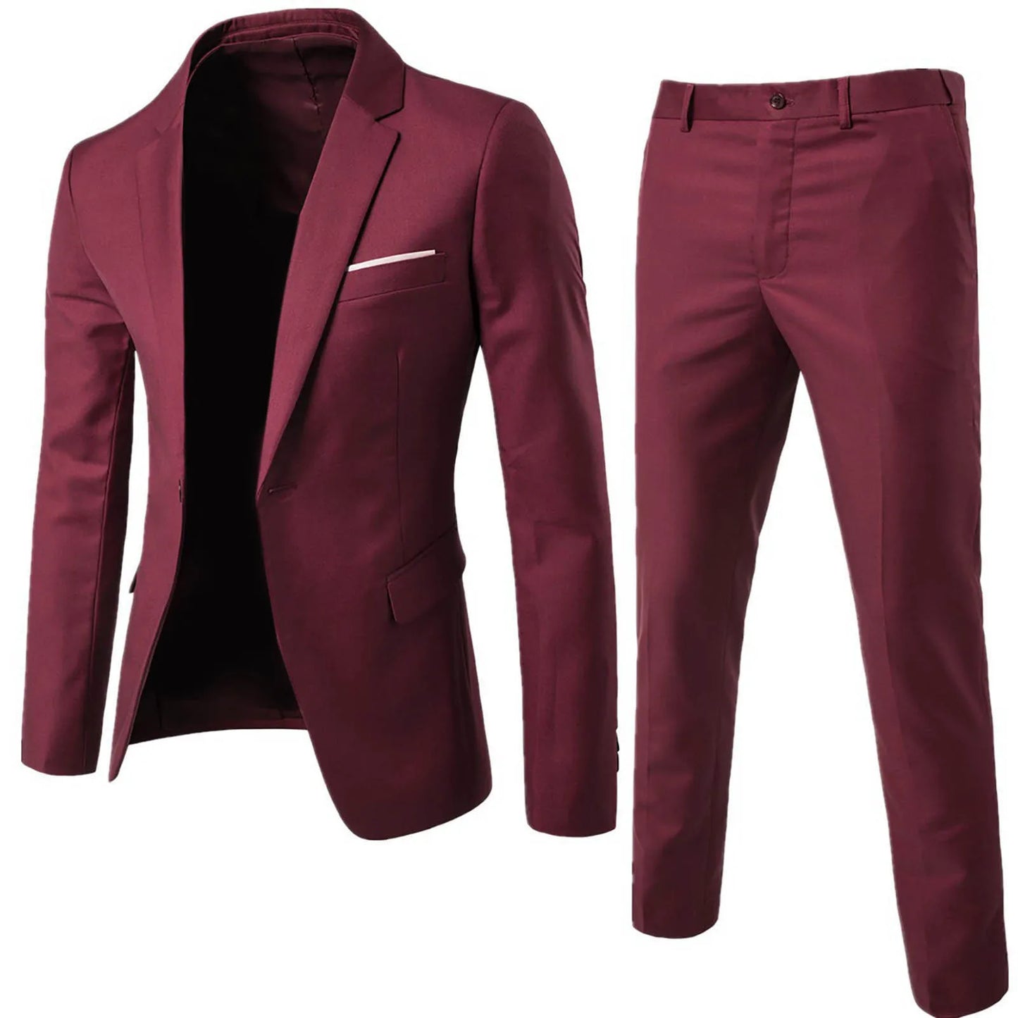 Classic Men's Spring Suit Set: 2-Piece Business Blazers and Pants for Autumn Wedding Parties