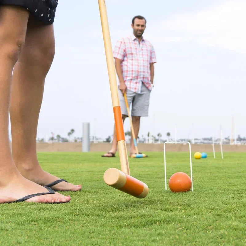 Complete 6-Player Croquet Set: 23 Pieces with Easy-to-Carry Case