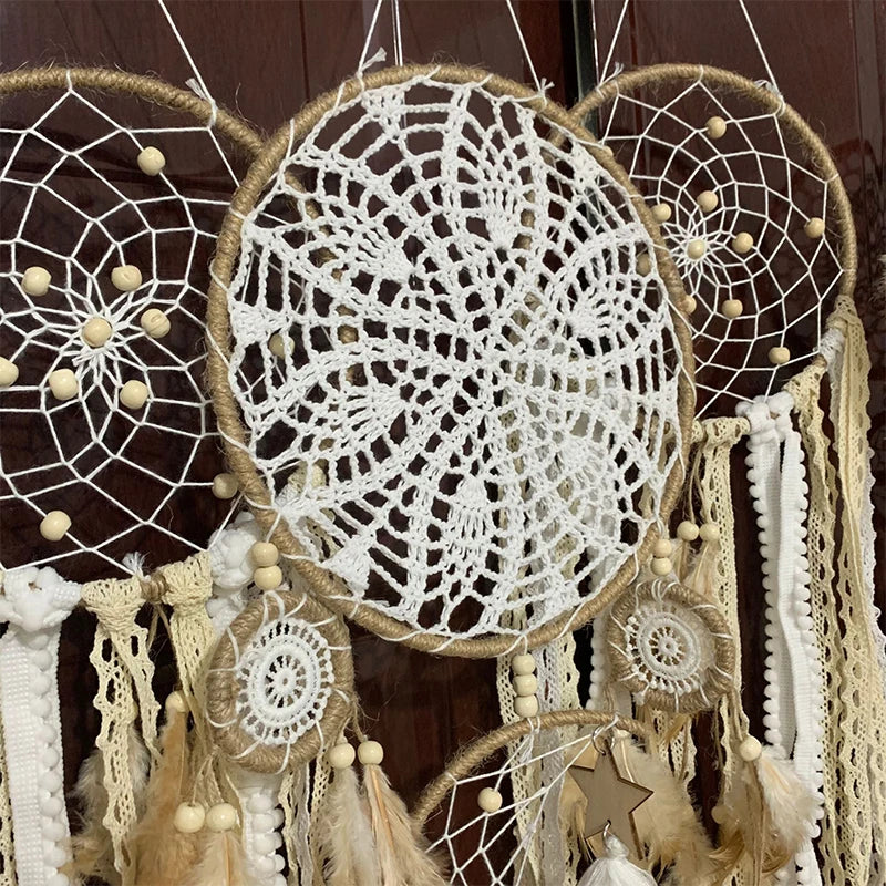 Handmade Indian-Style Dream Catcher – Feathered Craft Wall Hanging for Home Decoration, Room Decor, and Wind Chime Dreams