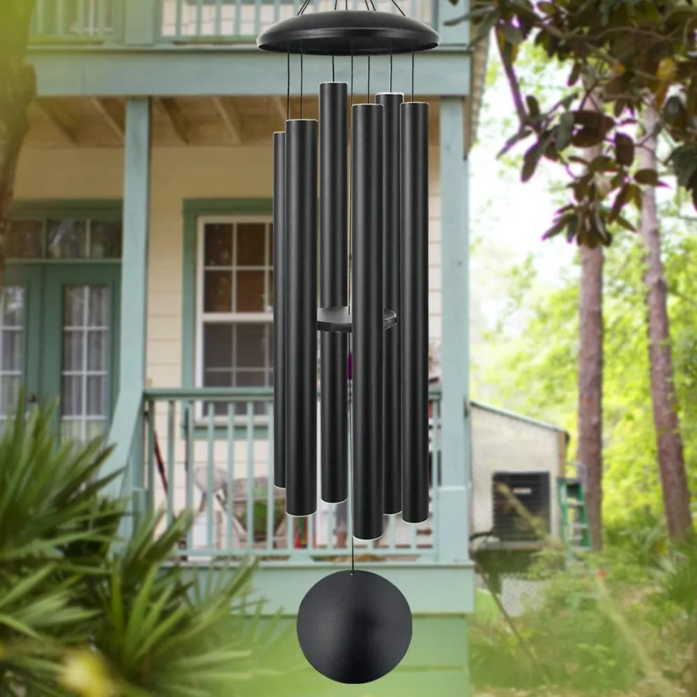 Elegant Outdoor Wind Chimes - Black Dreamcatcher Design for Patio, Balcony, and Garden Decor with Free Shipping!