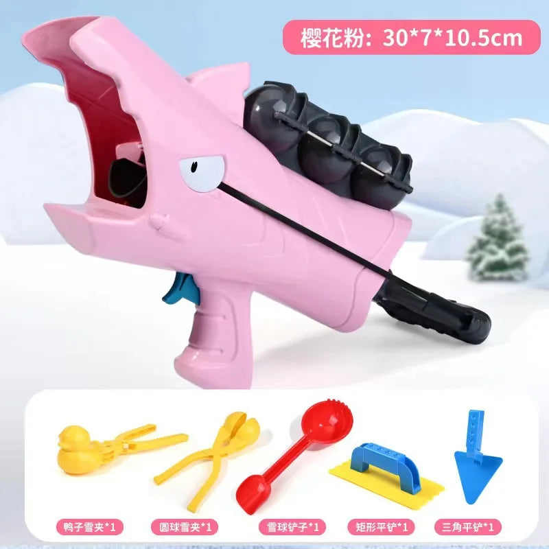 Shark Snowball Launcher Toy – Fun Snowball Gun and Clip for Kids' Outdoor Winter Adventures