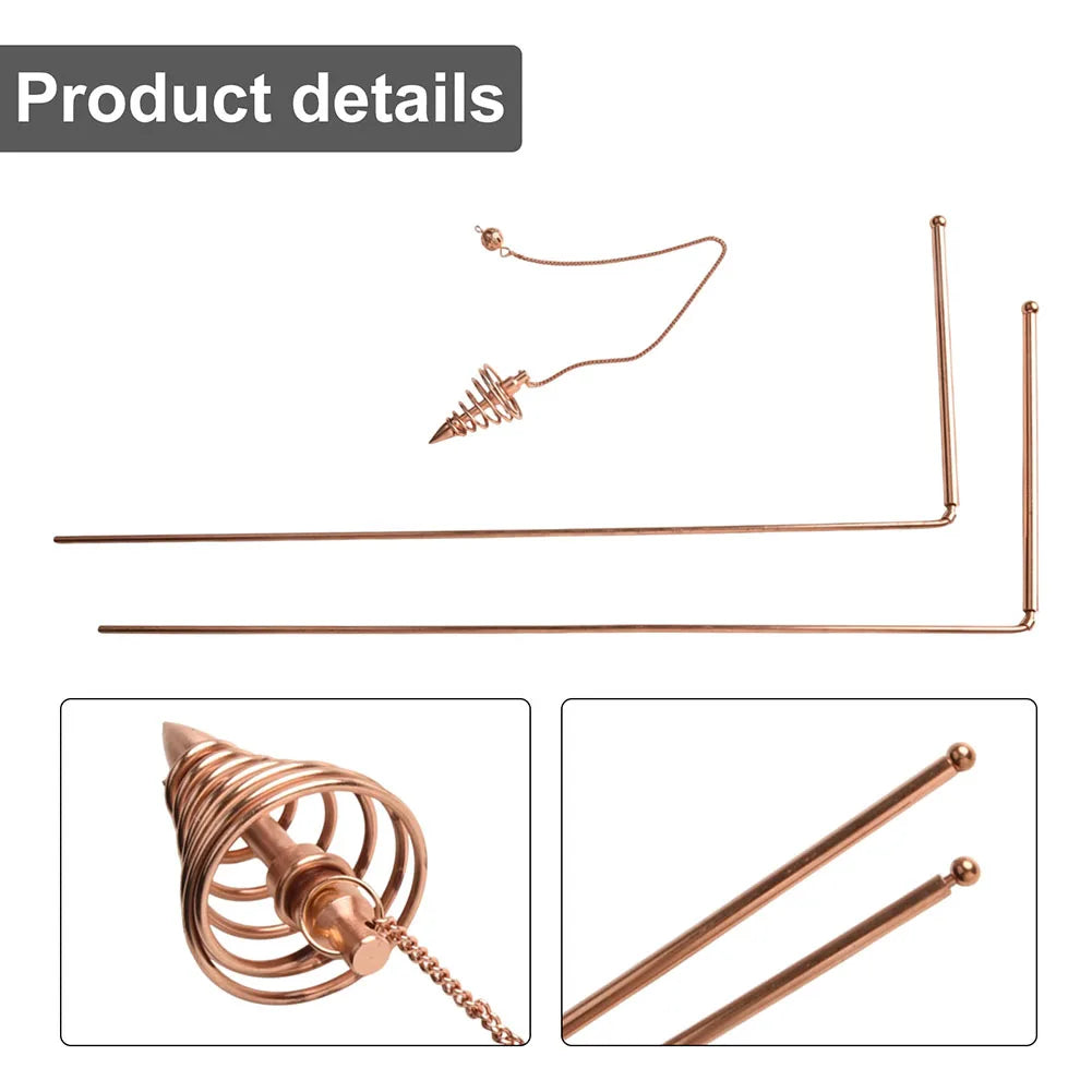 Unlock Hidden Energies: Copper Dowsing Rod & Pendulum Set for Discovery & Healing