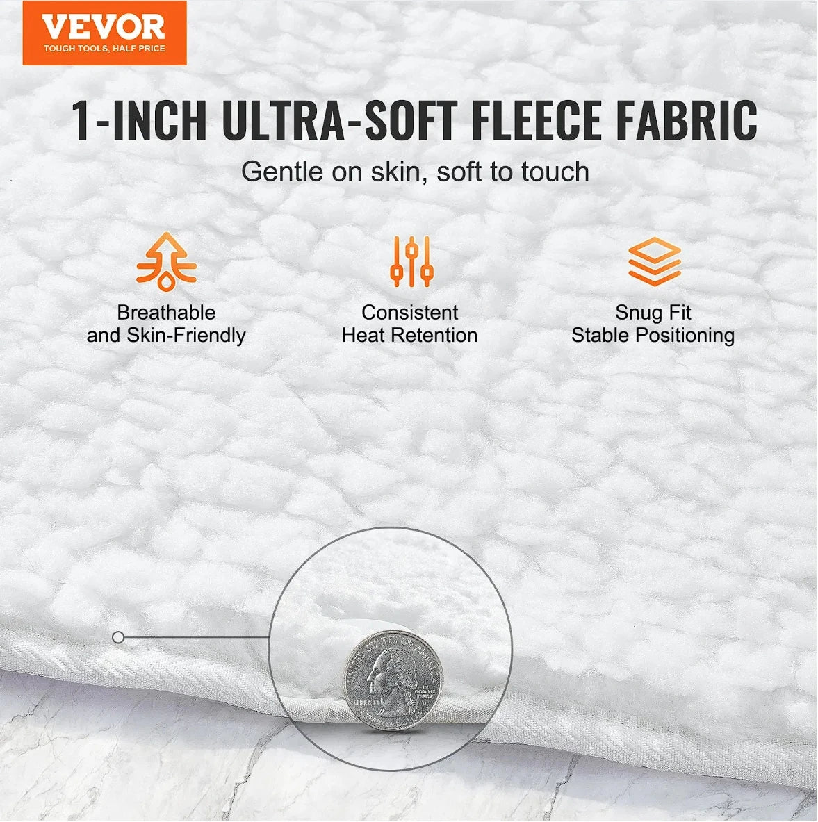 Massage Table Heating Pad – 1" Thick Fleece Warmer with Adjustable Heat & Timer Control