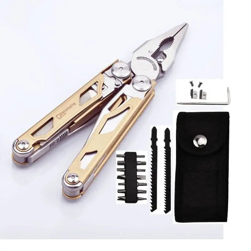 DL30 Multi-Tool Folding Pliers Set – 13-in-1 EDC Survival Gear with Knife, Scissors, Screwdrivers & More