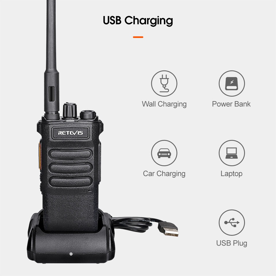 Long-Range Portable Communicator: 10W Retevis Two-Way Walkie Talkie Radio for Hunting, Fishing, and Camping