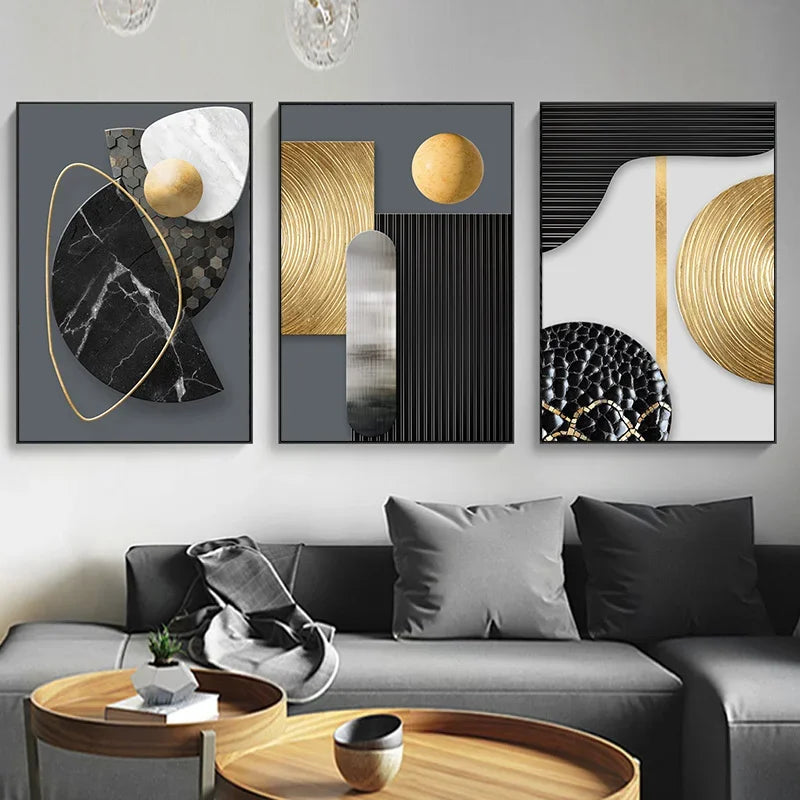 🖼️ Modern Abstract Geometric Canvas Wall Art | Nordic Style Living Room Decoration