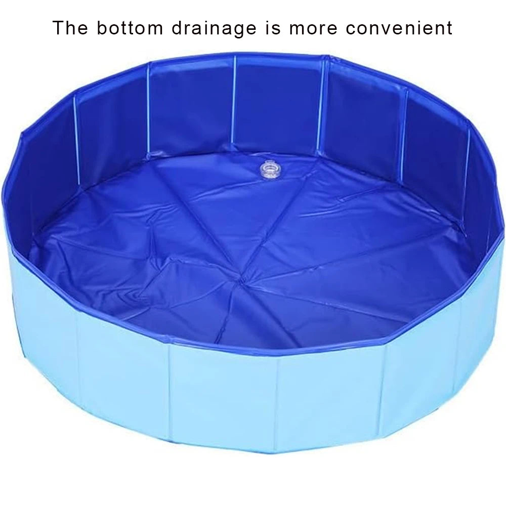 Foldable Dog Pool – 60×20CM Portable Hard Plastic Pet Bath Tub for Dogs & Cats, Outdoor Collapsible Pet Swimming Pool