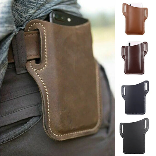 📱 Men's Phone Case Holster – Belt Loop Leather Waist Bag | Travel, Camping & Everyday Carry
