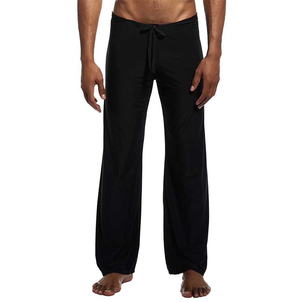 Men's Casual Yoga Pants: Elastic Drawstring Wide-Leg Baggy Sweatpants for Sports, Gym, and Active Wear