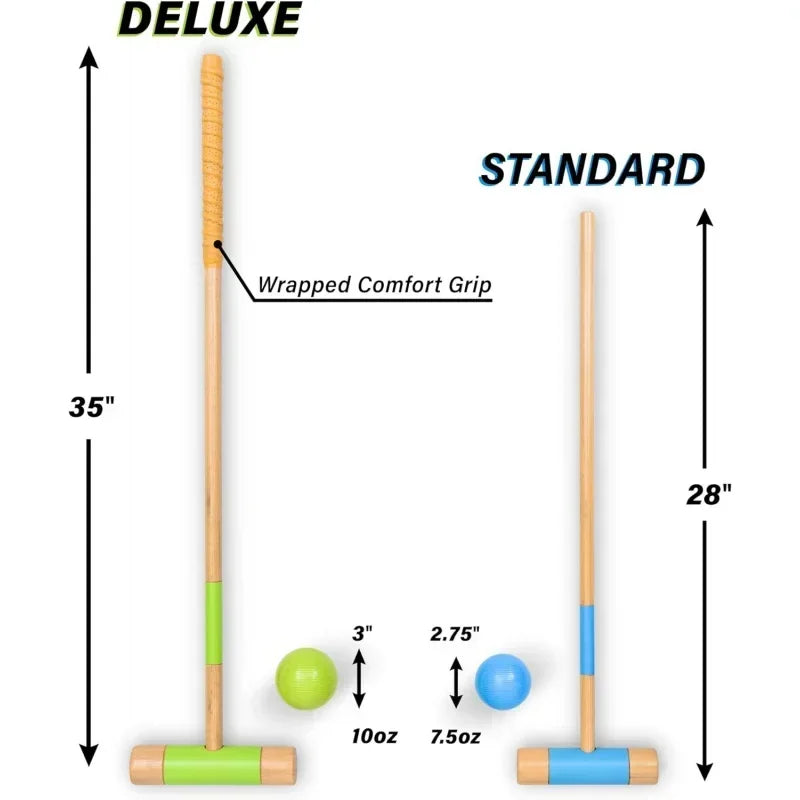 Complete 6-Player Croquet Set: 23 Pieces with Easy-to-Carry Case