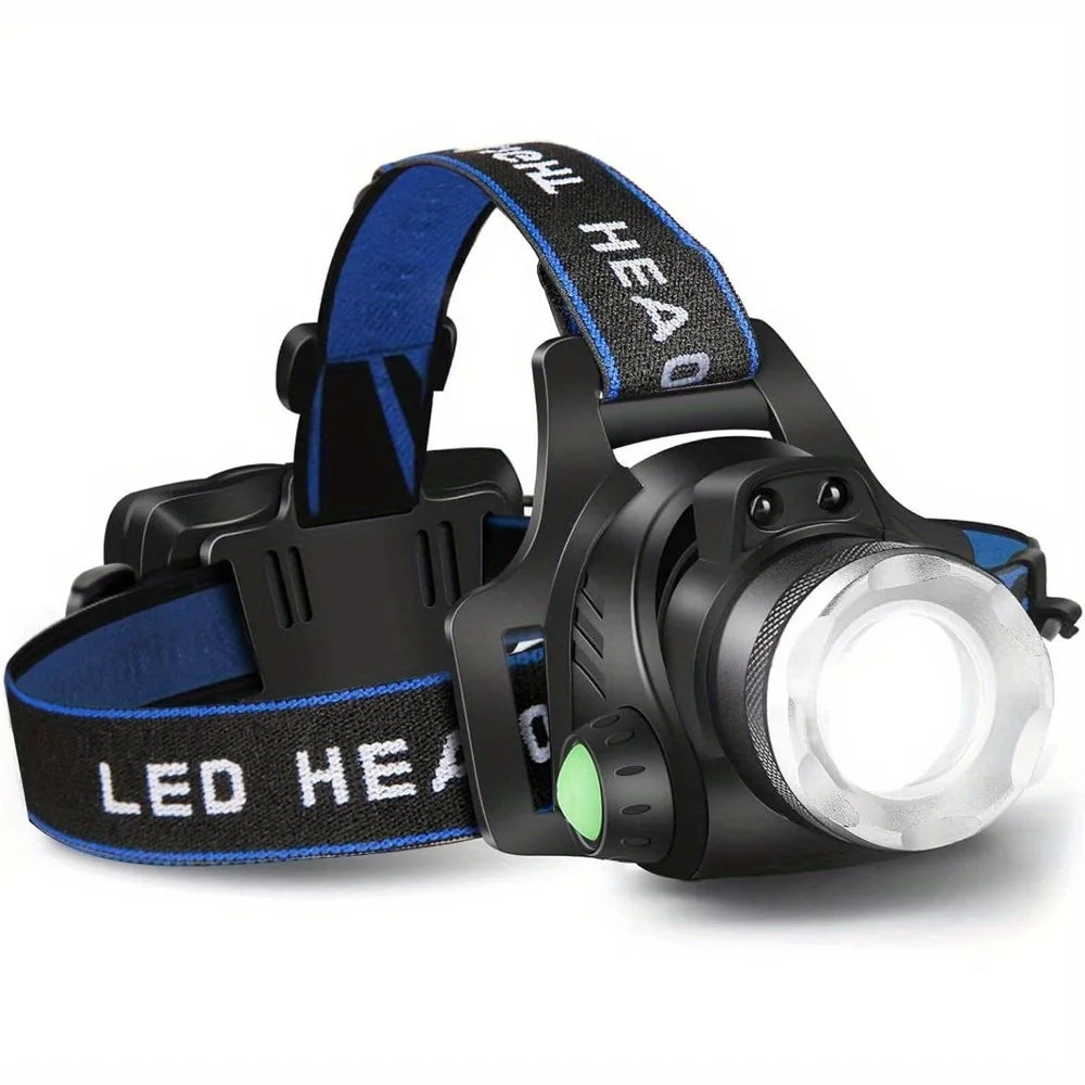 Headlamp Flashlight – USB Rechargeable LED Head Lamp, IPX4 Waterproof T004 Headlight with 4 Modes and Adjustable Headband for Outdoor Adventures