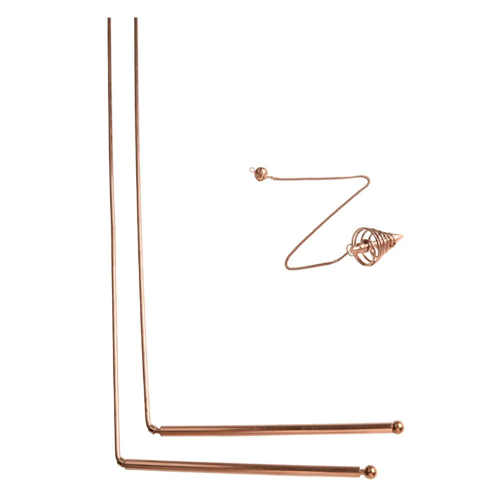 Unlock Hidden Energies: Copper Dowsing Rod & Pendulum Set for Discovery & Healing
